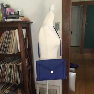 Zara Blue Envelope Clutch and Crossbody Bag